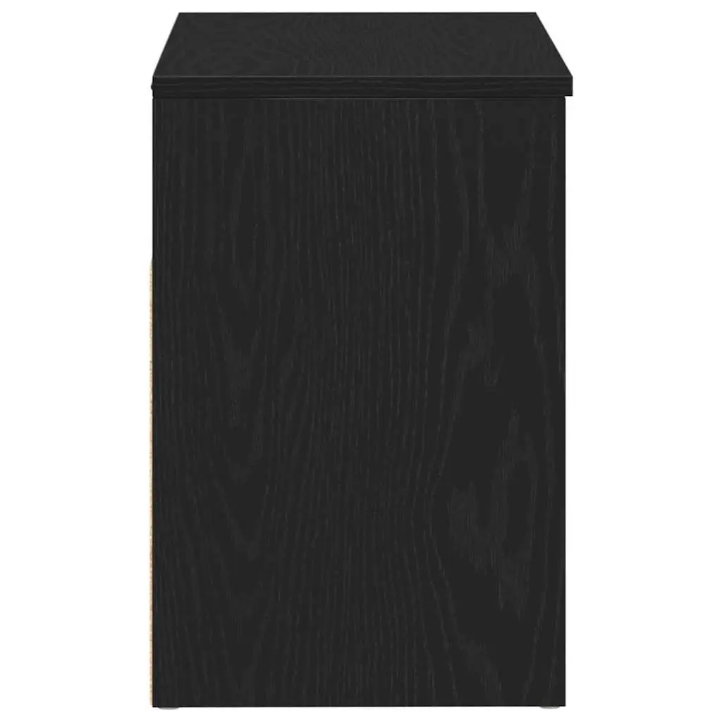 Shoe Bench Storage Organiser 60x30x45cm Black Oak Entryway Hallway