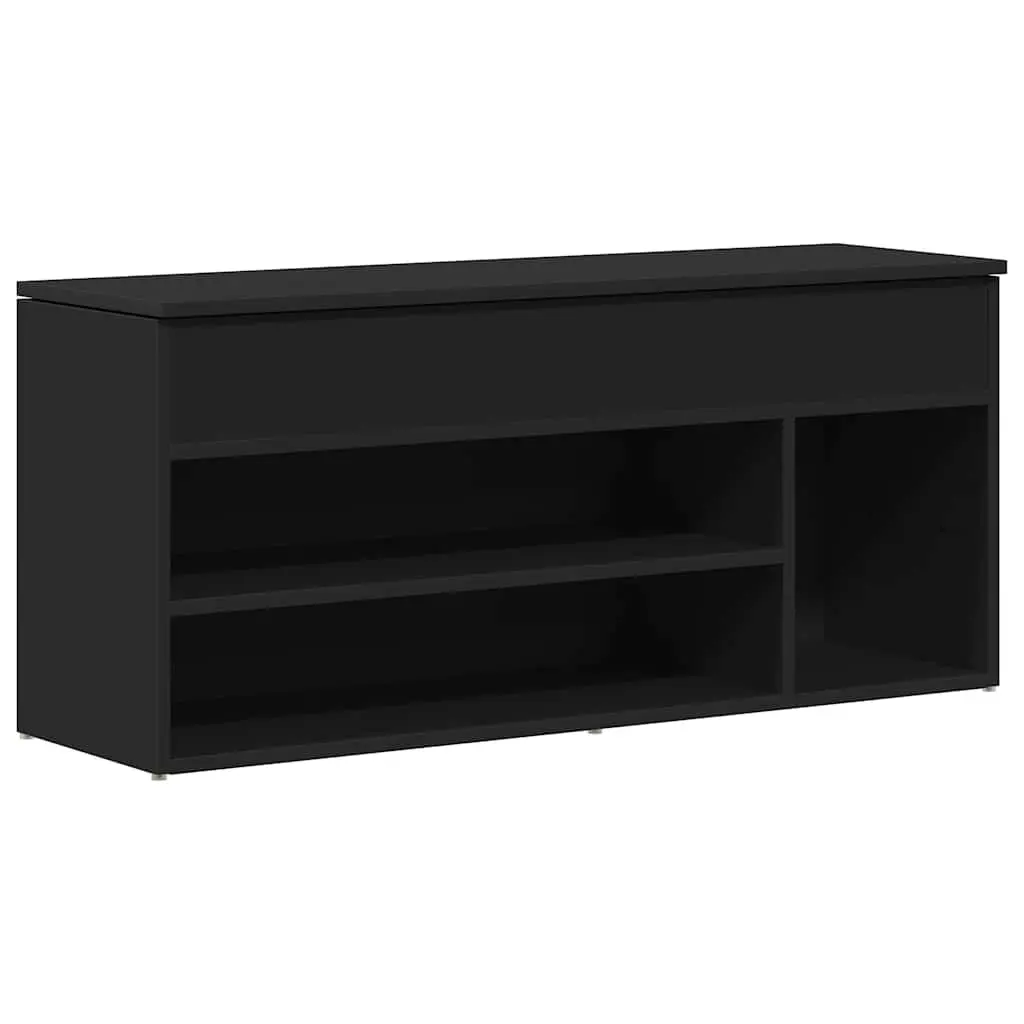 Storage Bench Black Shoe Organiser Seating Furniture Entryway Rack 102cm