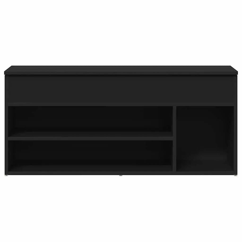 Storage Bench Black Shoe Organiser Seating Furniture Entryway Rack 102cm