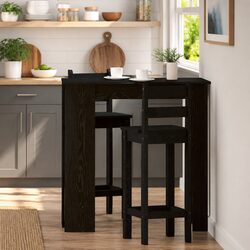 Reliable Black Oak Bar Table with Minimalist Design
