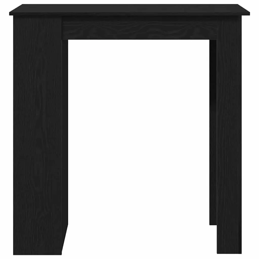 Bar Table Kitchen Dining Black Oak Engineered Wood Modern Minimalist Storage