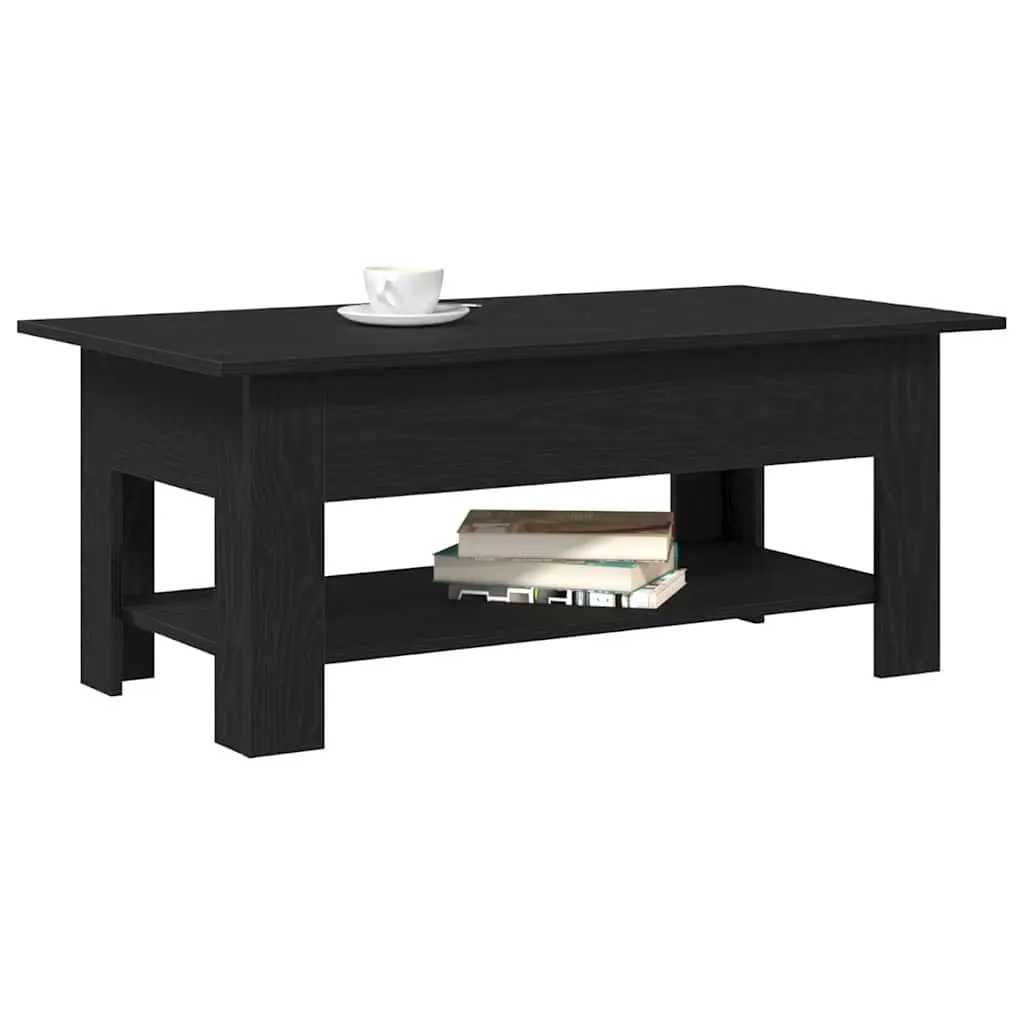 Coffee Table Black Oak Modern Living Room Storage Accent Engineered Wood 102cm