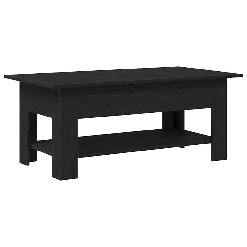 Coffee Table Black Oak Modern Living Room Storage Accent Engineered Wood 102cm