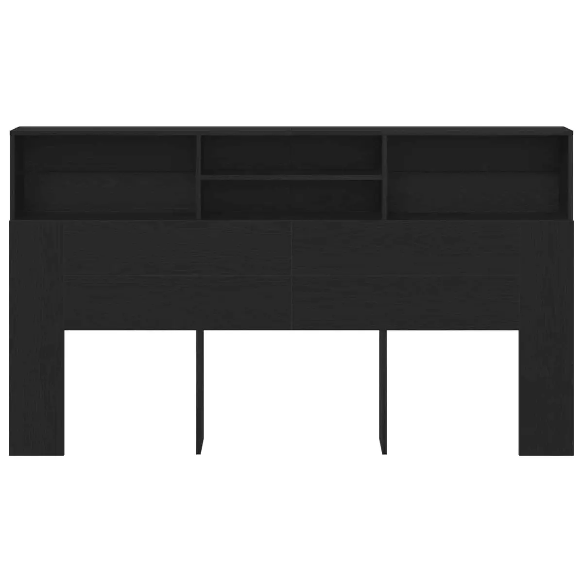 Headboard Cabinet Wall-Mounted Storage Bedroom Furniture Black Oak Modern Design