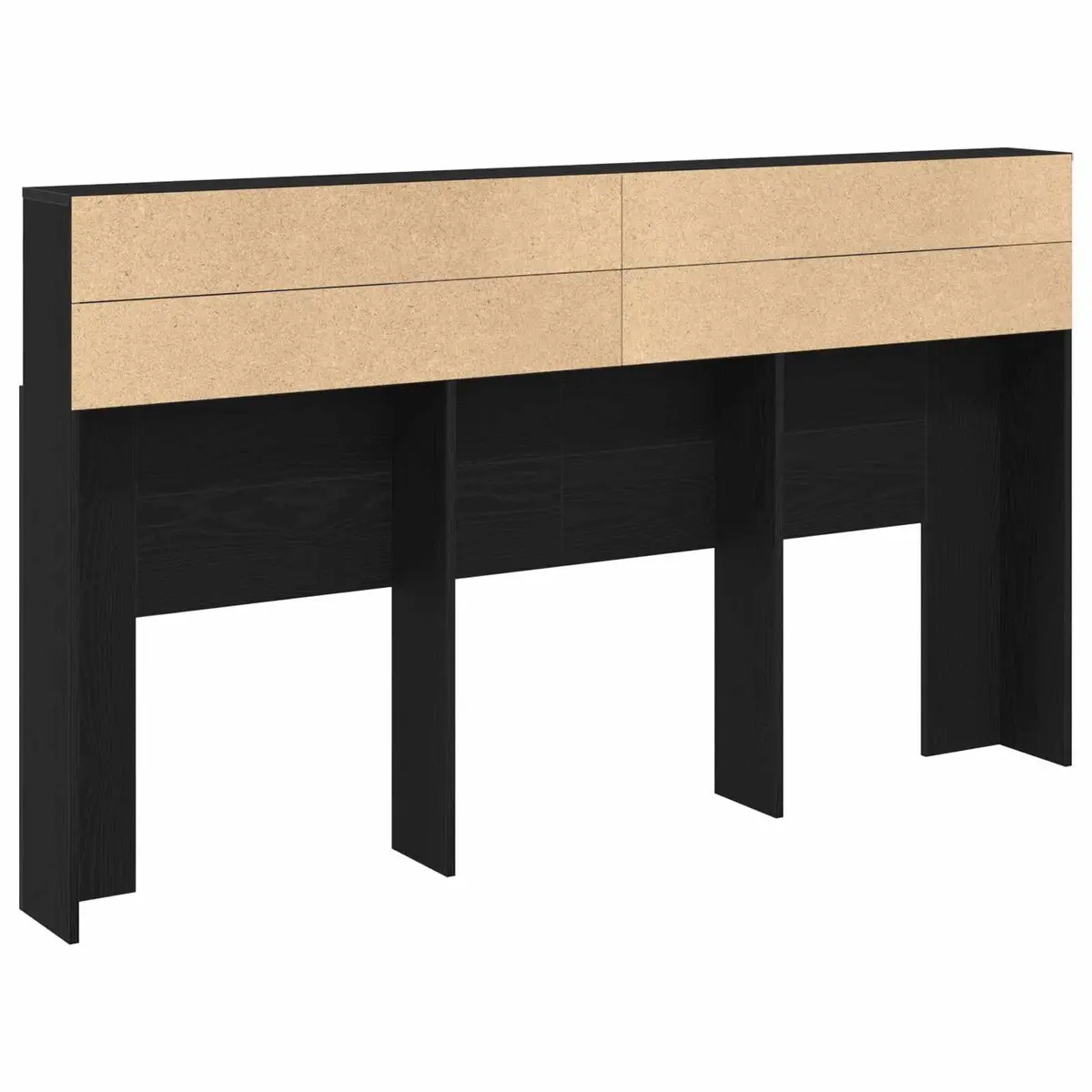 Headboard Cabinet Wall-Mounted Storage Bedroom Furniture Black Oak Modern Design