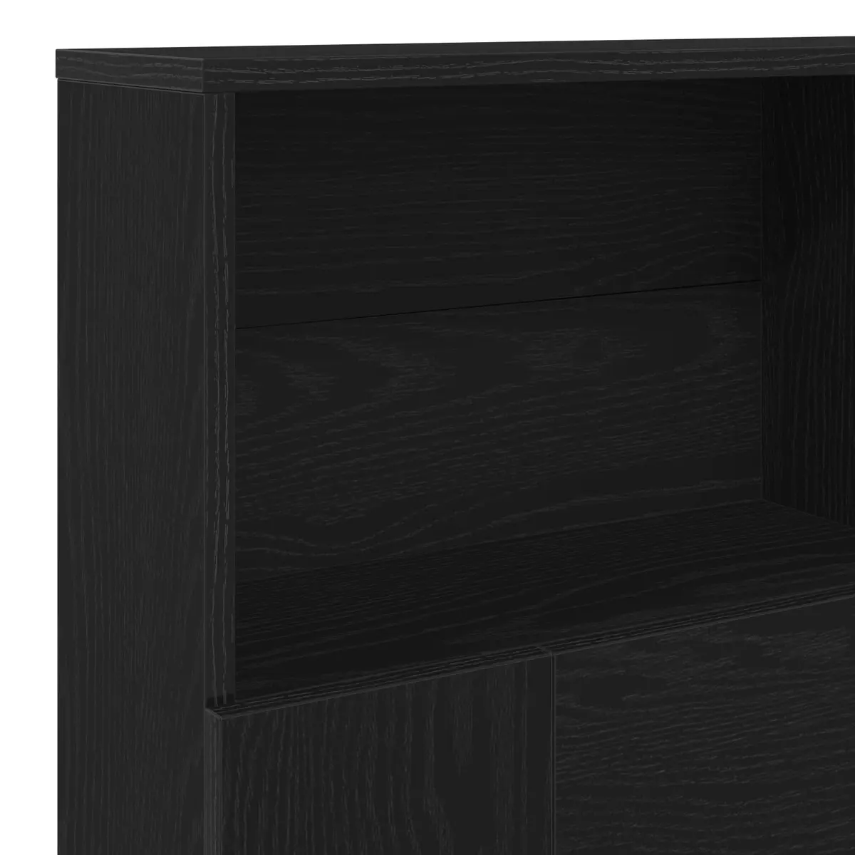 Headboard Cabinet Wall-Mounted Storage Bedroom Furniture Black Oak Modern Design