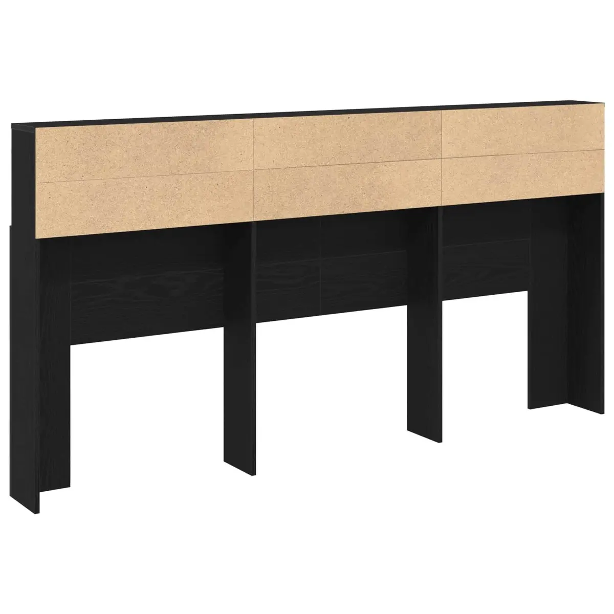 Wall-Mounted Headboard Cabinet in Black Oak