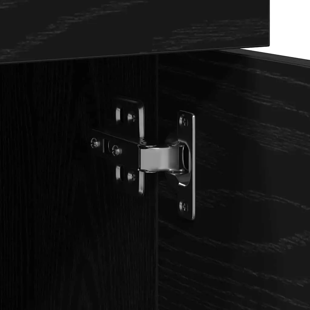 Rolling File Cabinet Storage Black Oak 45x38x54cm Home Office Organiser