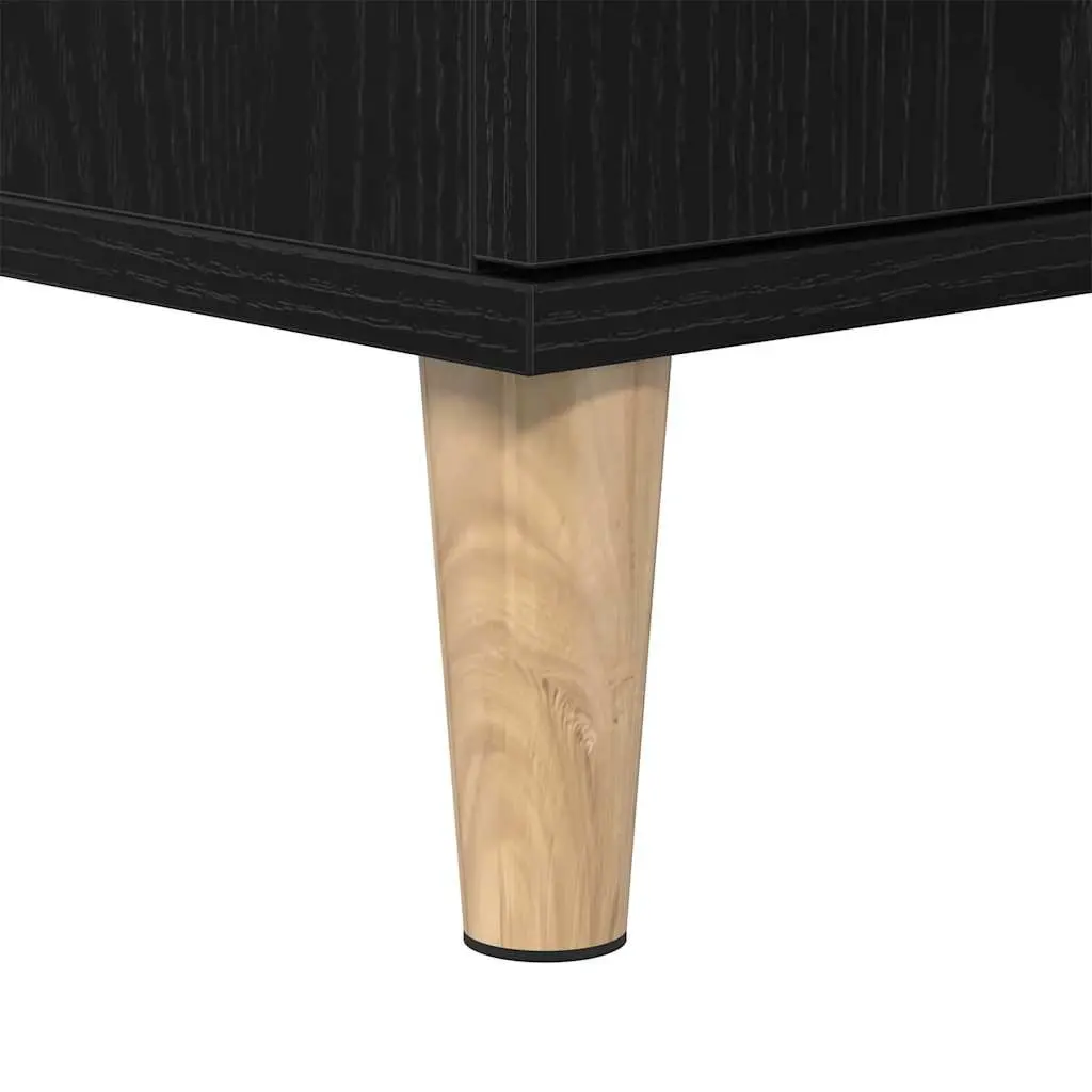 Bathroom Cabinet Storage Unit 30x30x190cm Black Oak Engineered Wood Tall