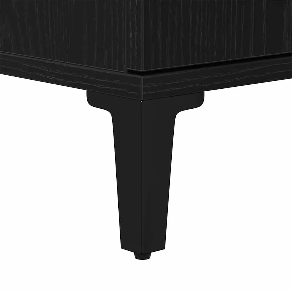 Bathroom Cabinet Storage 30x30x190cm Black Oak Engineered Wood Shelves