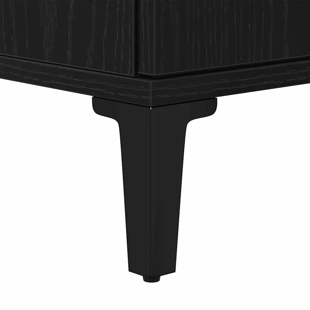 Bathroom Vanity Unit Wall-Mounted Sink Cabinet Black Oak