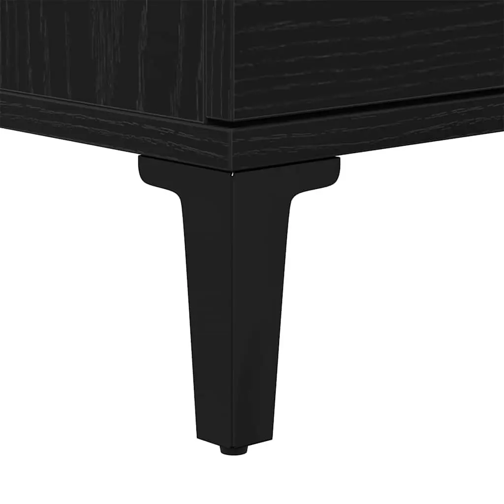 Bathroom Vanity Cabinet Wall-Mounted Storage Unit Black Oak Engineered Wood 65 x 33 x 60 cm