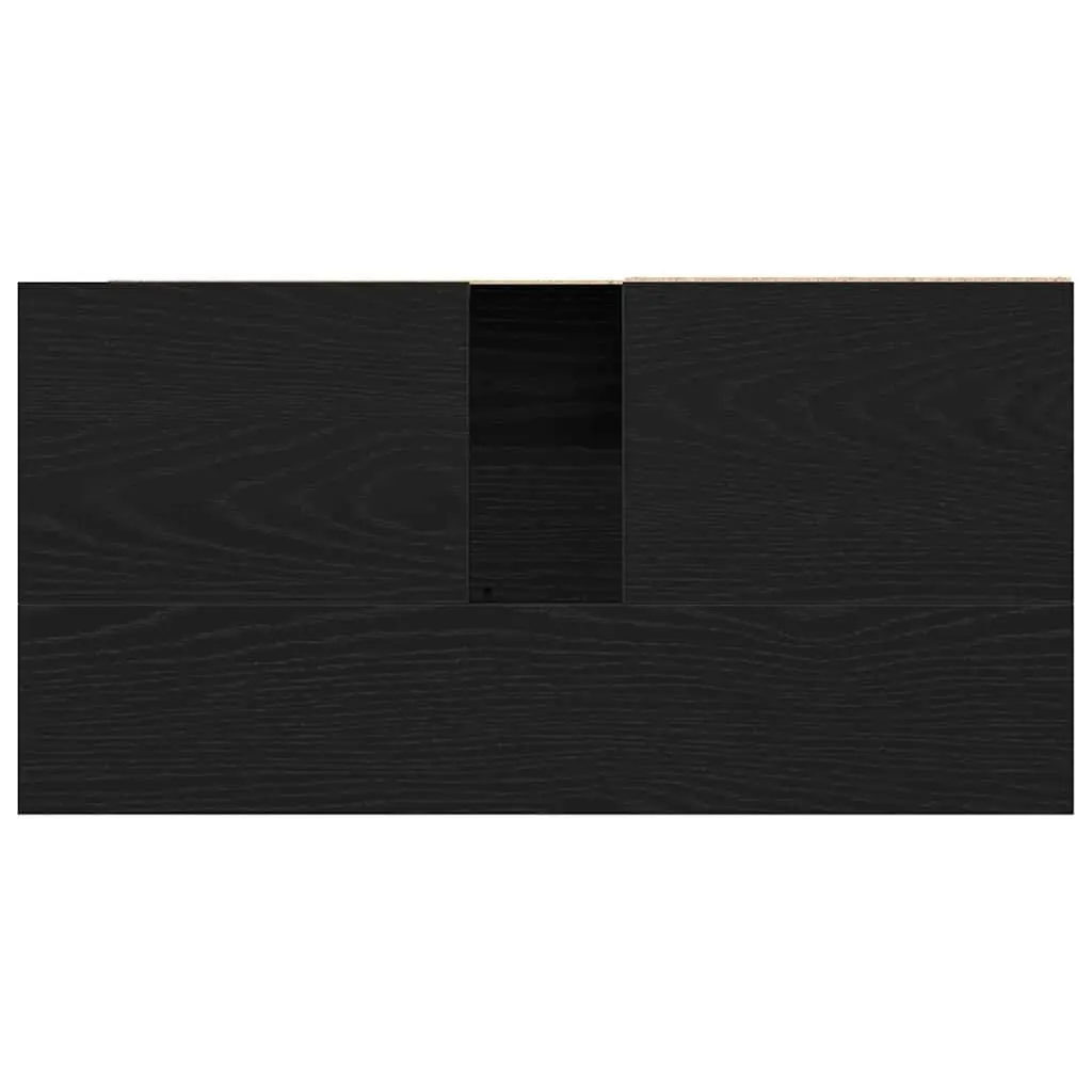 Bathroom Vanity Cabinet Wall-Mounted Storage Unit Black Oak Engineered Wood 65 x 33 x 60 cm