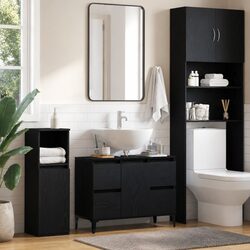 Warm and Practical Bathroom Sink Cabinet in Black