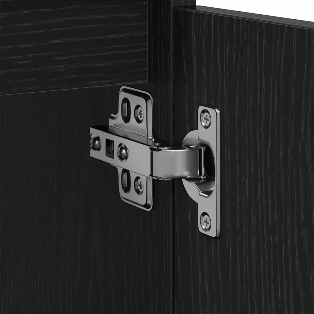 Bathroom Sink Vanity Cabinet Wall-Mounted Storage Organiser 80 x 33 x 60 cm Black