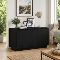 Sideboard Black Oak 102 x 35 x 55 cm Engineered Wood Storage Cabinet Dining