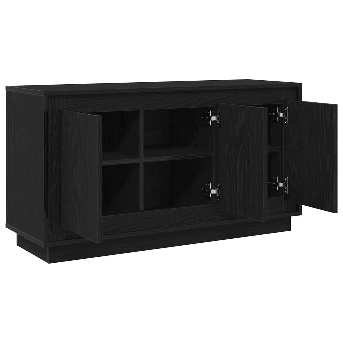 Sideboard Black Oak 102 x 35 x 55 cm Engineered Wood Storage Cabinet Dining