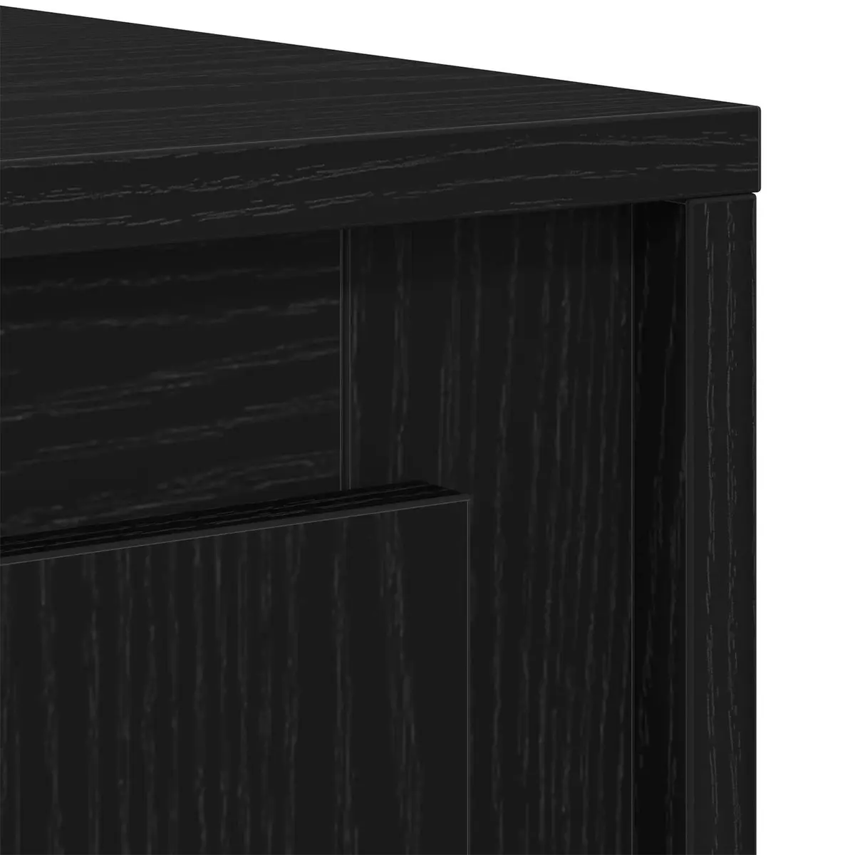 Sideboard Black Oak 102 x 35 x 55 cm Engineered Wood Storage Cabinet Dining