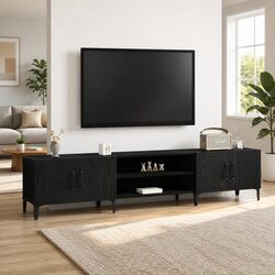 Quality Black TV Cabinet Offering Practical Storage Solutions