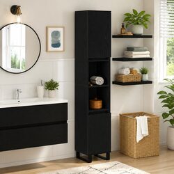Reliable Black Engineered Wood Vanity Cabinet