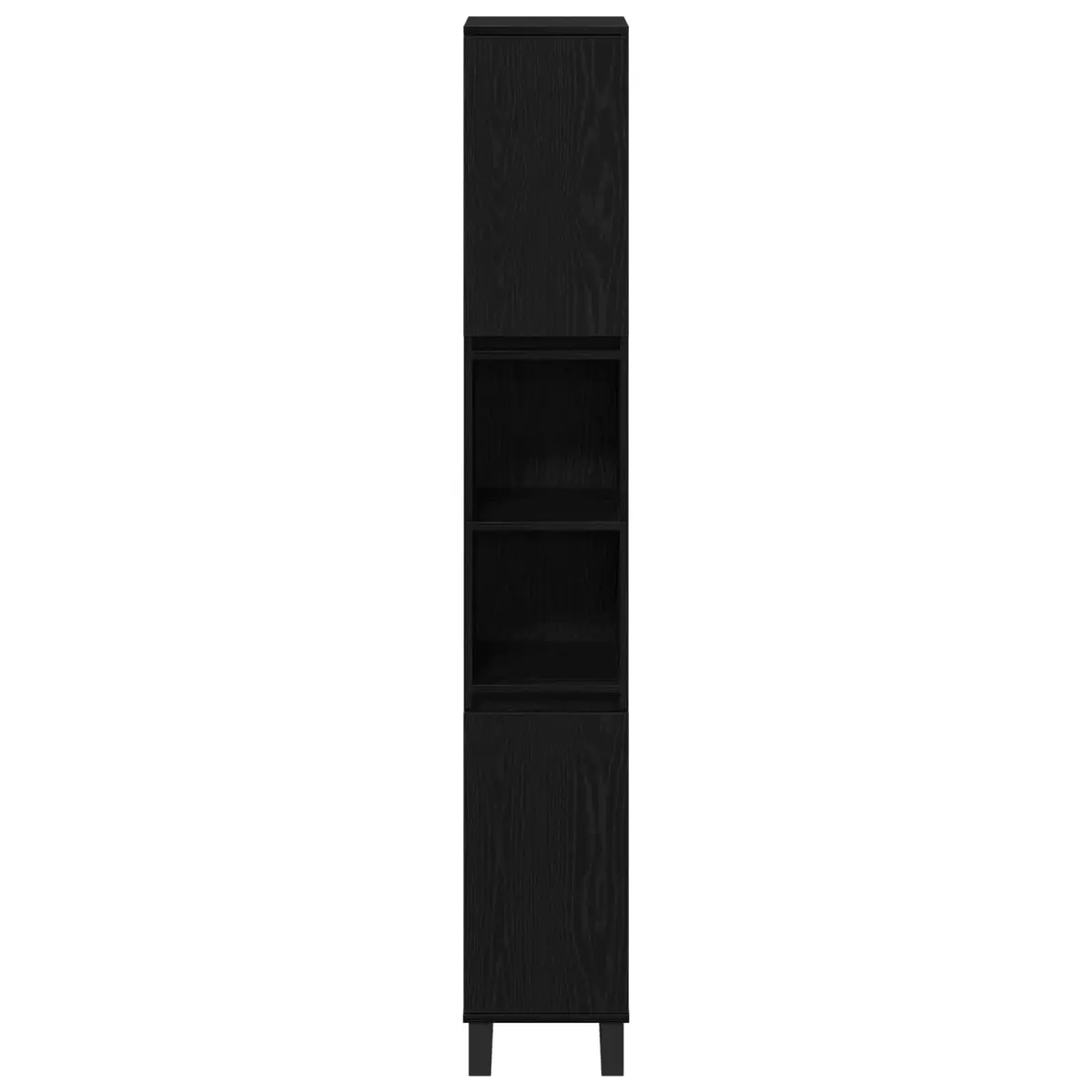 Bathroom Vanity Cabinet Black Engineered Wood Modern Storage Unit 30x30x190cm