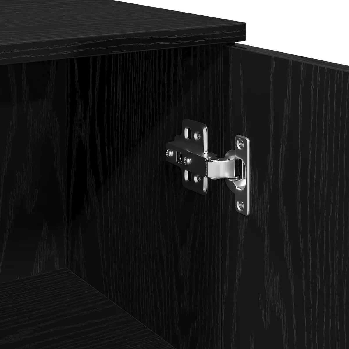 Bathroom Vanity Cabinet Black Engineered Wood Modern Storage Unit 30x30x190cm