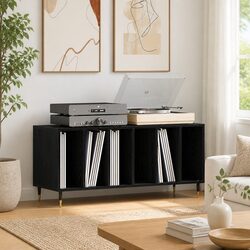 Black Oak Record Cabinet: Practical and Value-Packed Storage