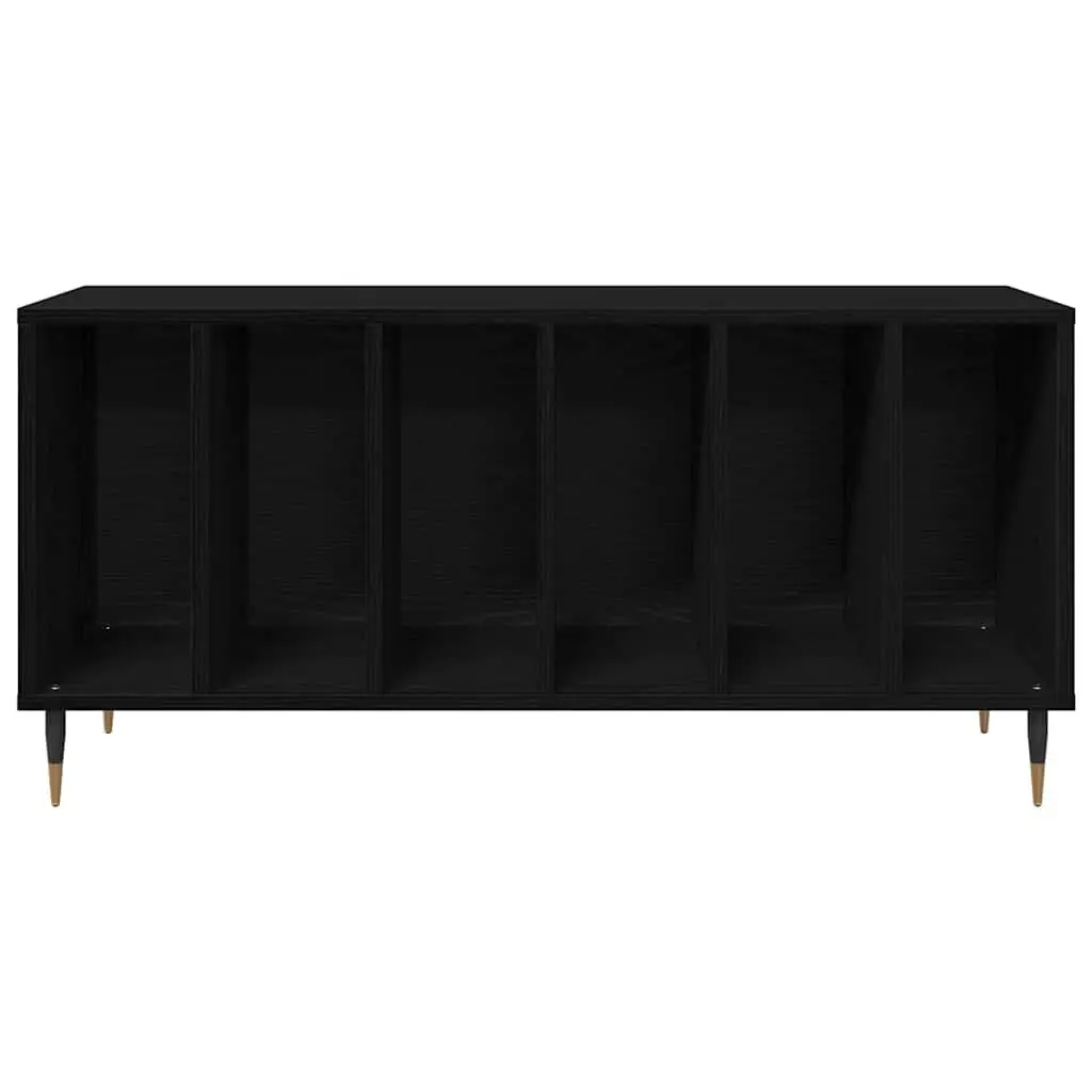 Record Cabinet Media Storage Unit Black Oak Modern Living Room