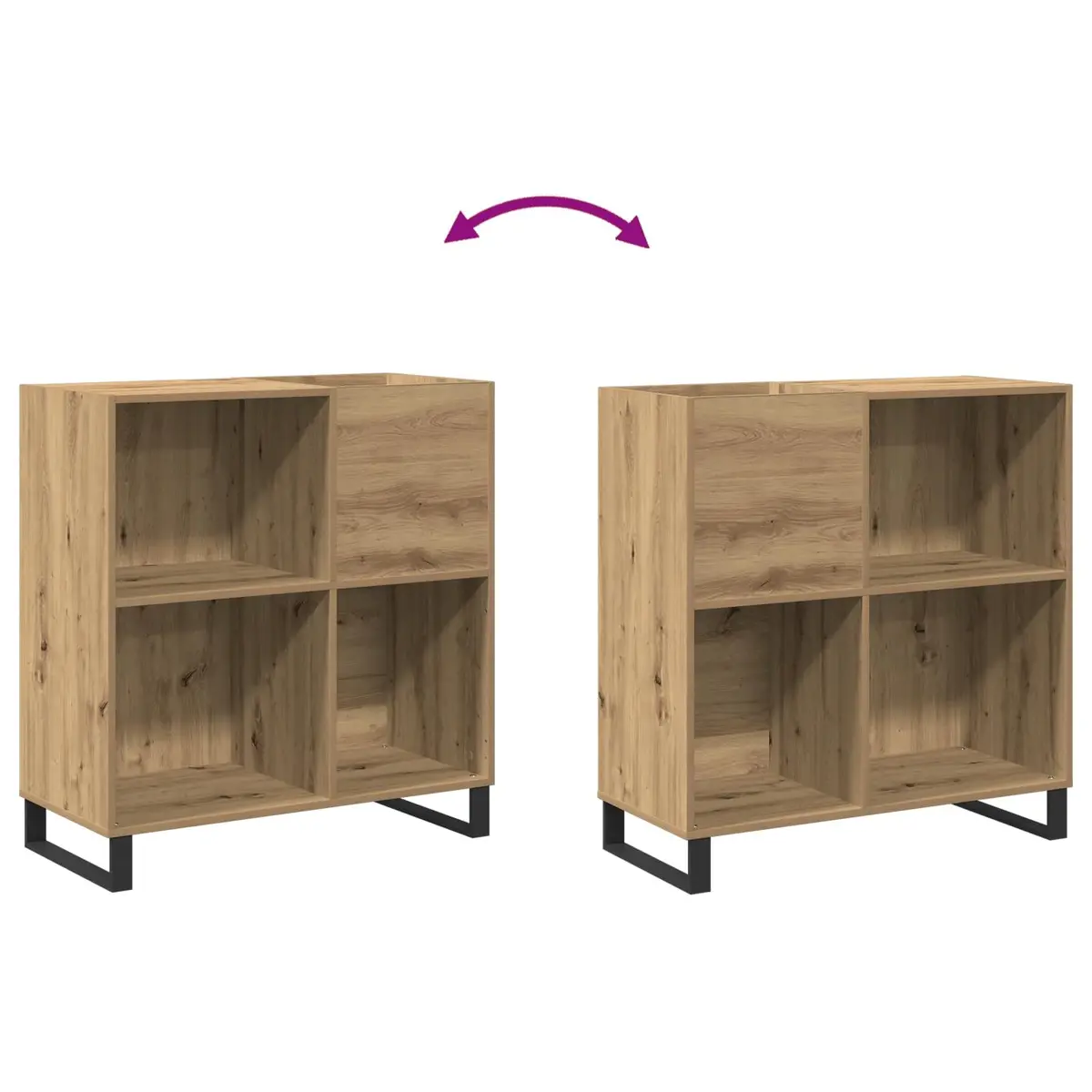 Record Storage Cabinet Engineered Wood Media Shelf Display Unit 84.5 x 38 x 89 cm Brown