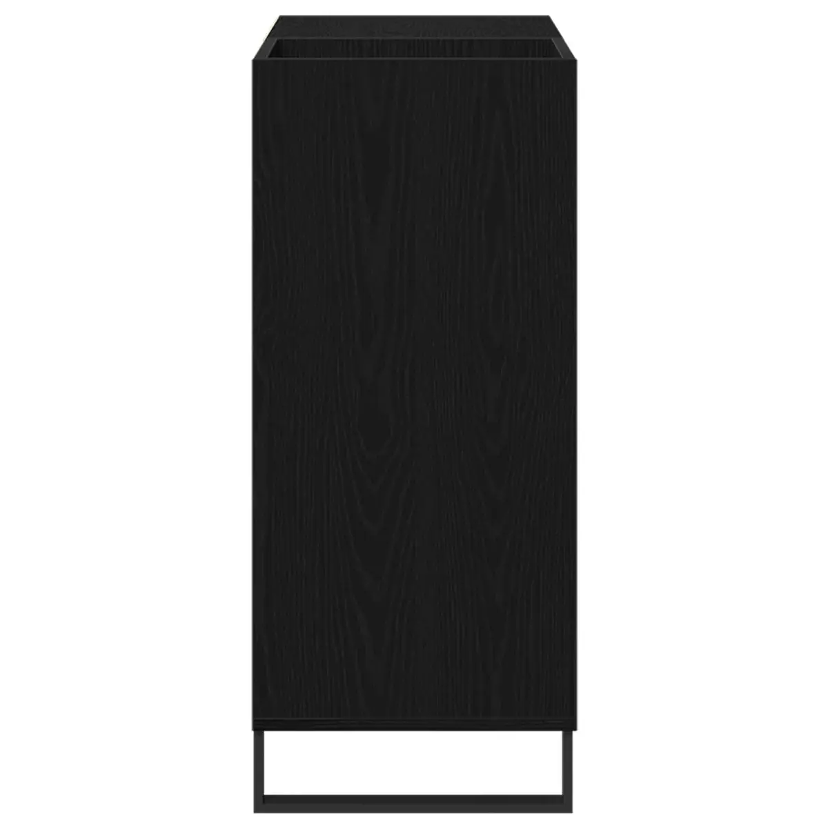 Record Cabinet Media Storage Unit Black Oak 85 x 38 x 89 cm