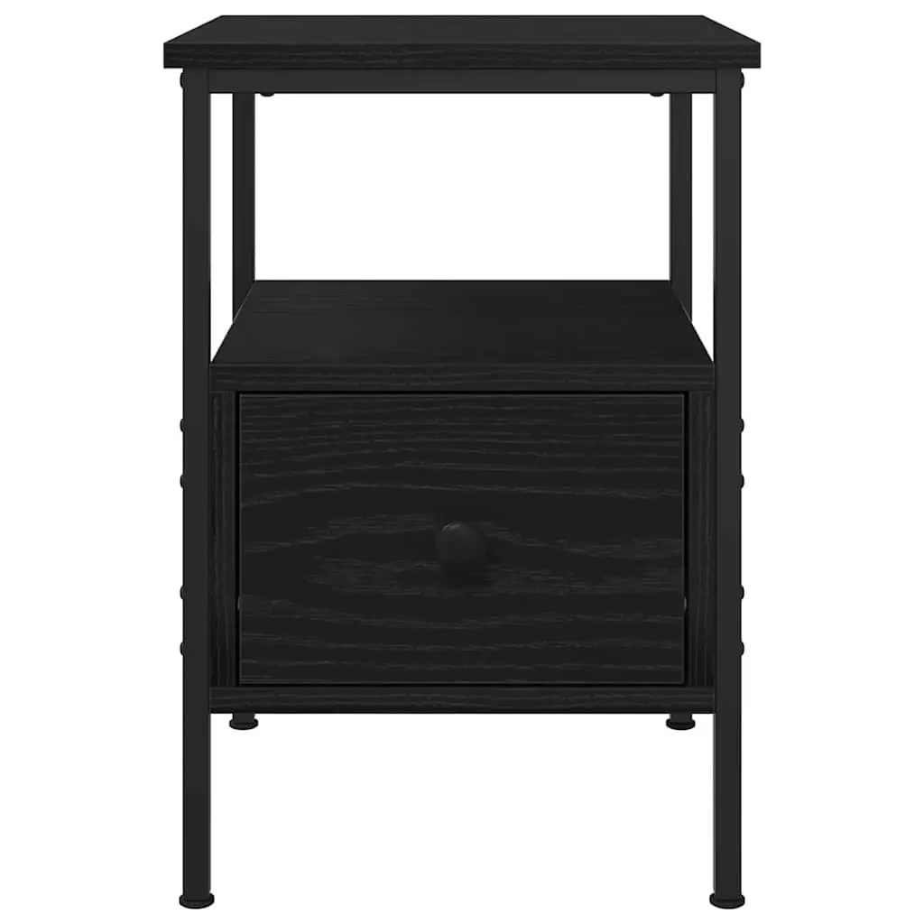 Bedside Cabinet 2 pcs Black 34 x 36 x 50 cm Bedroom Storage Table Drawer Shelf
