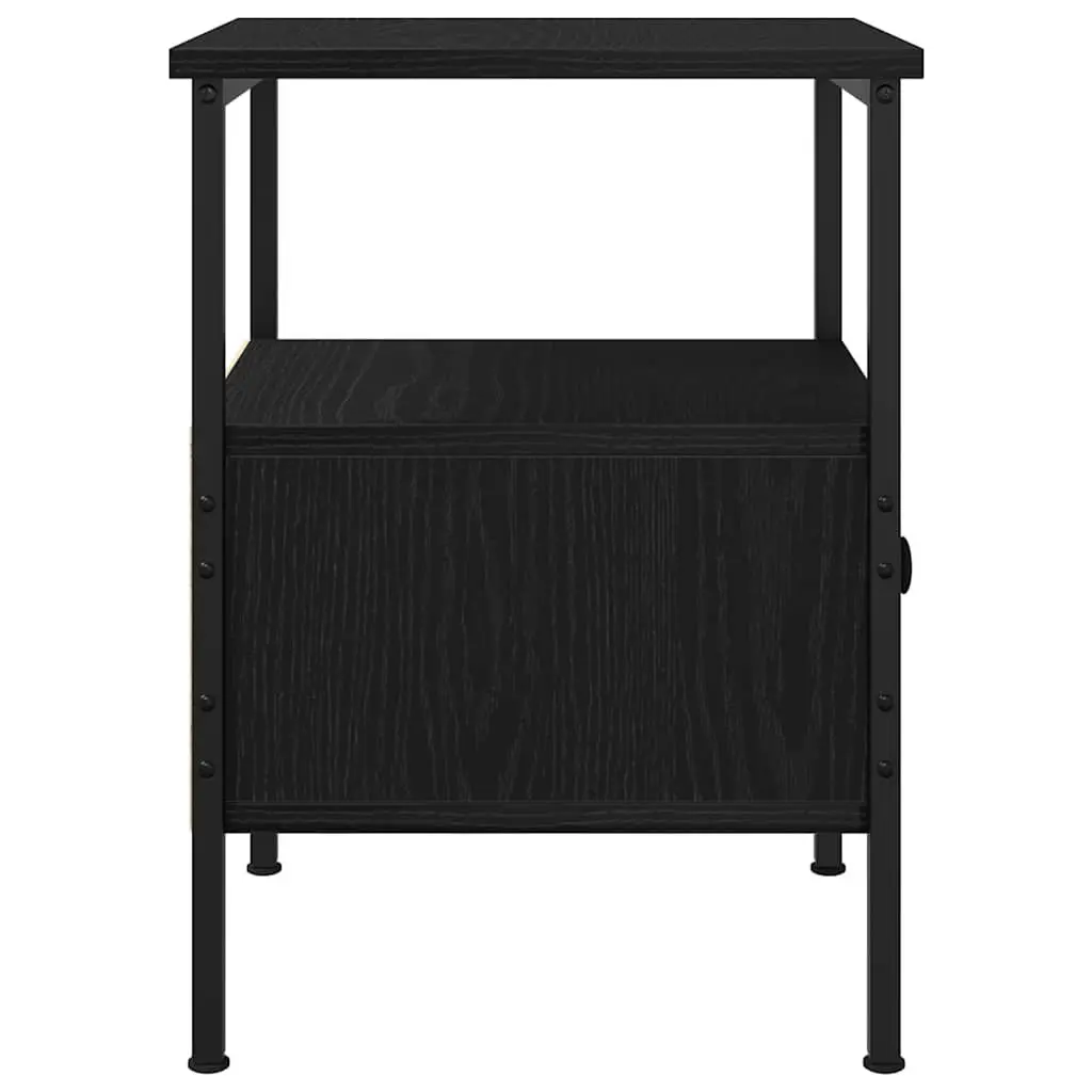 Bedside Cabinet 2 pcs Black 34 x 36 x 50 cm Bedroom Storage Table Drawer Shelf