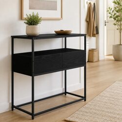 Practical Black Console Table - 75x40x75cm Dimensions