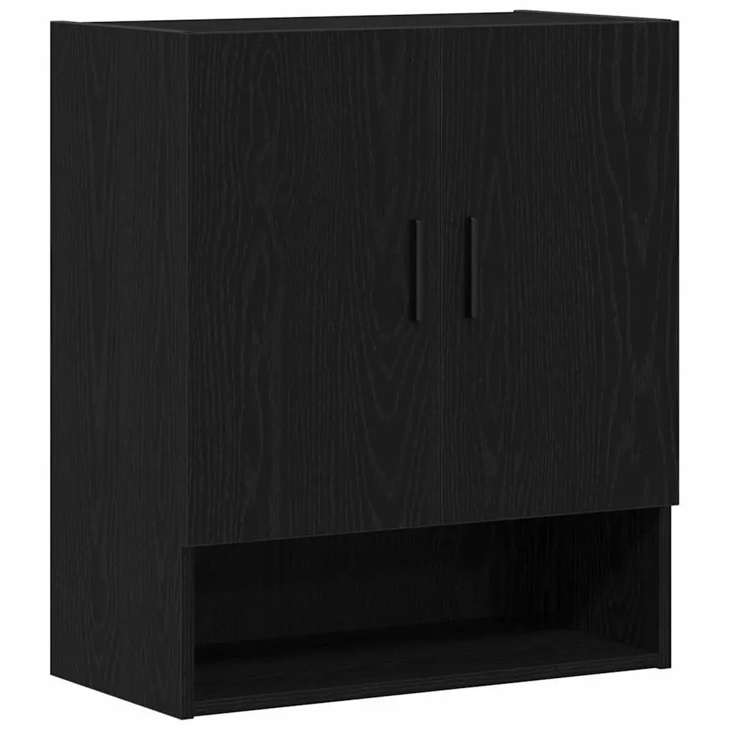 Wall-mounted Storage Cabinet Black Oak 60 x 31 x 70 cm Engineered Wood