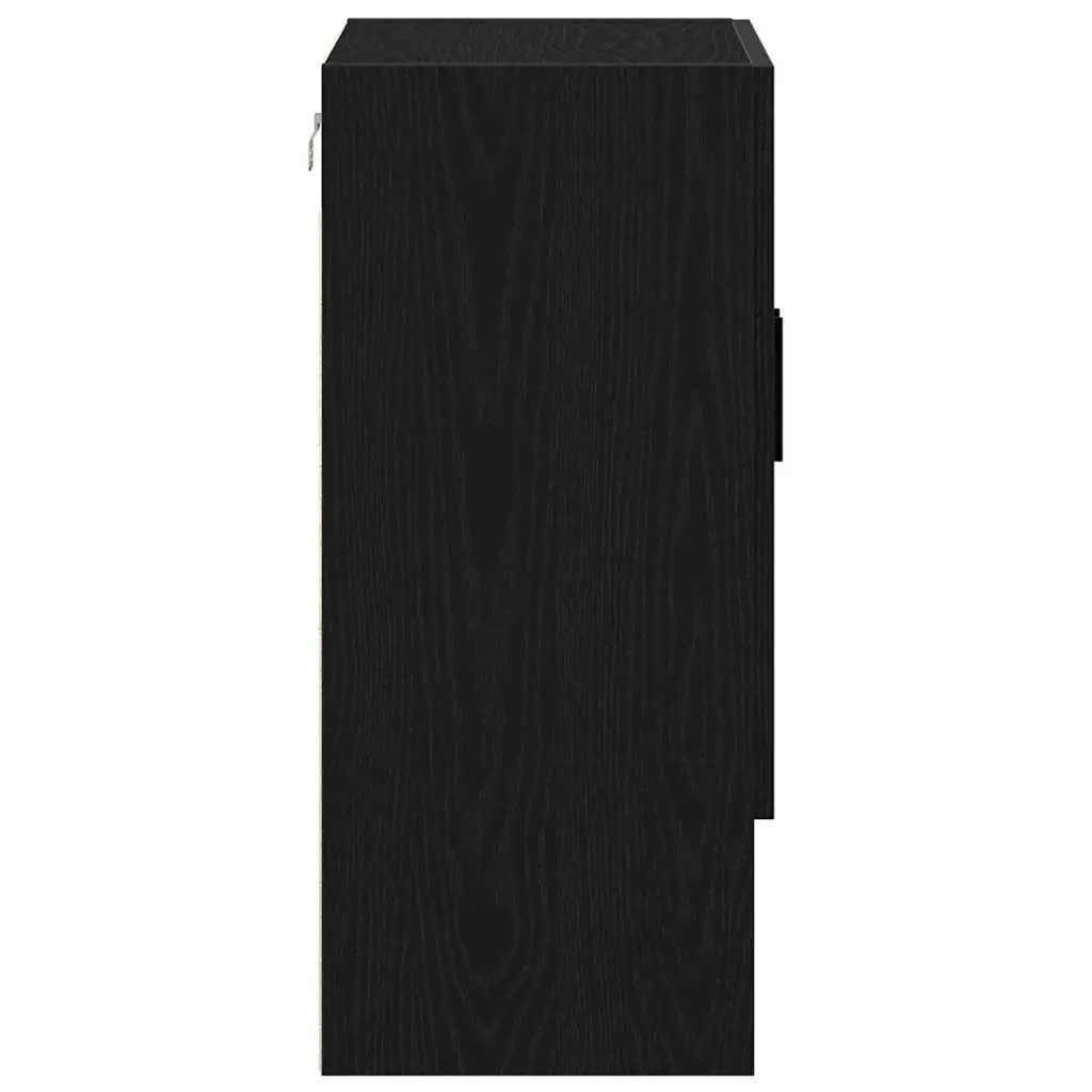 Wall-mounted Storage Cabinet Black Oak 60 x 31 x 70 cm Engineered Wood