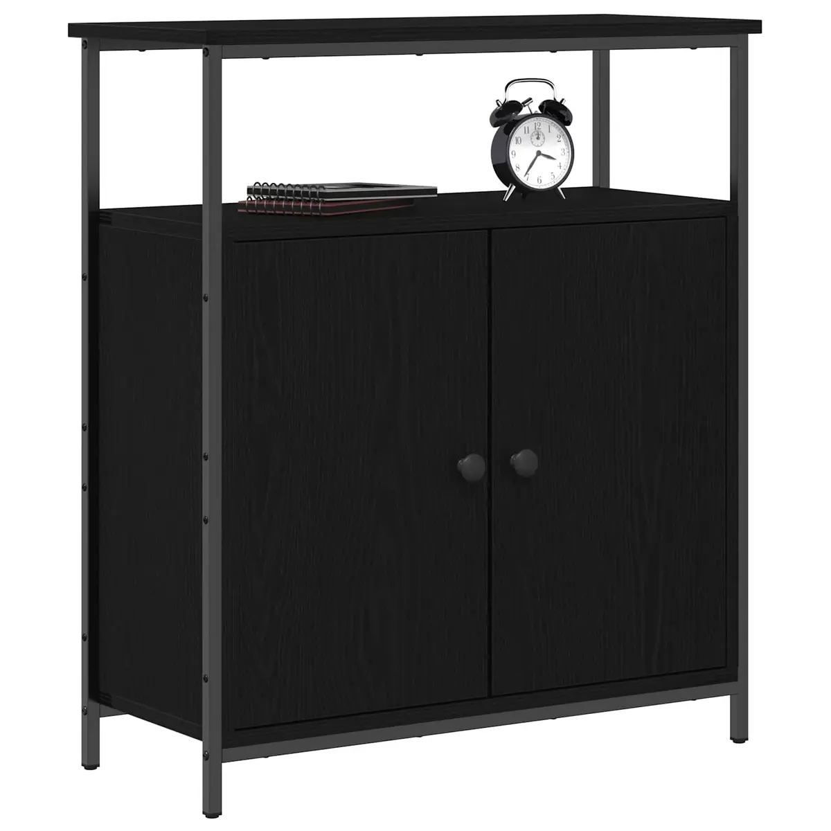 Sideboard Storage Cabinet Modern Living Dining 70 x 30 x 80 cm Black Oak