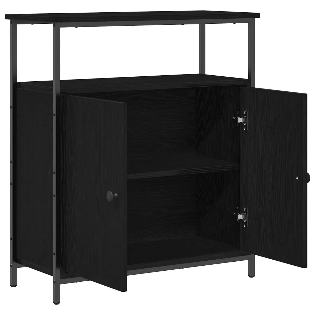 Sideboard Storage Cabinet Modern Living Dining 70 x 30 x 80 cm Black Oak