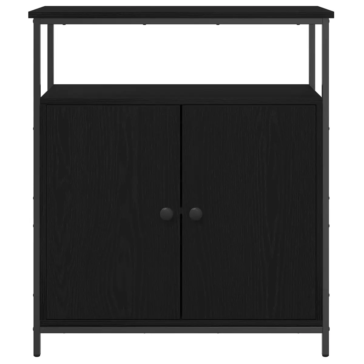 Sideboard Storage Cabinet Modern Living Dining 70 x 30 x 80 cm Black Oak