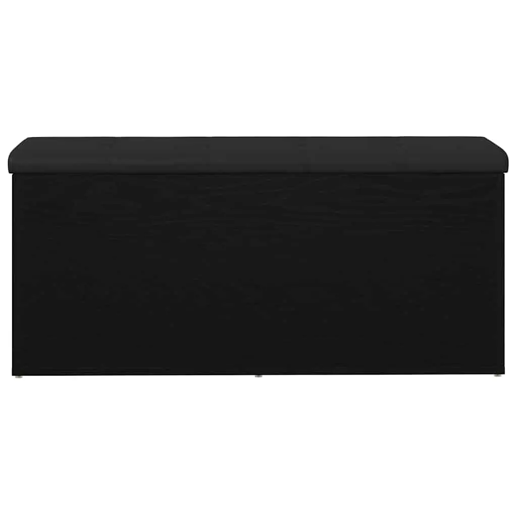 Storage Bench Black Oak 102x42x45cm Modern Engineered Wood Entryway Living Room
