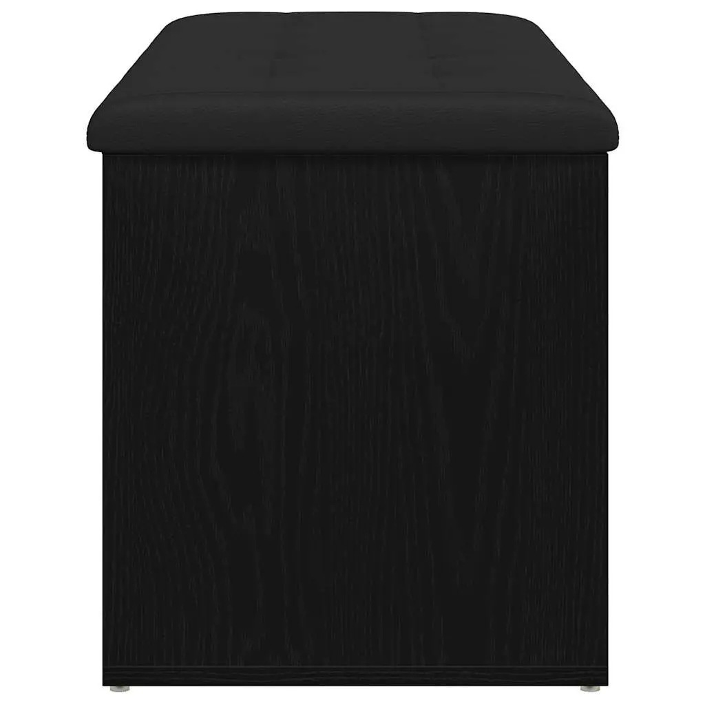 Storage Bench Black Oak 102x42x45cm Modern Engineered Wood Entryway Living Room