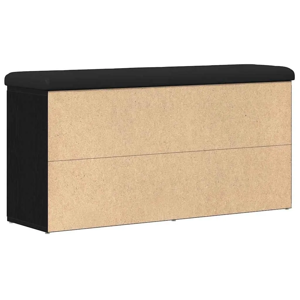 Storage Bench Entryway Seat 102 x 32 x 50 cm Black Oak Engineered Wood
