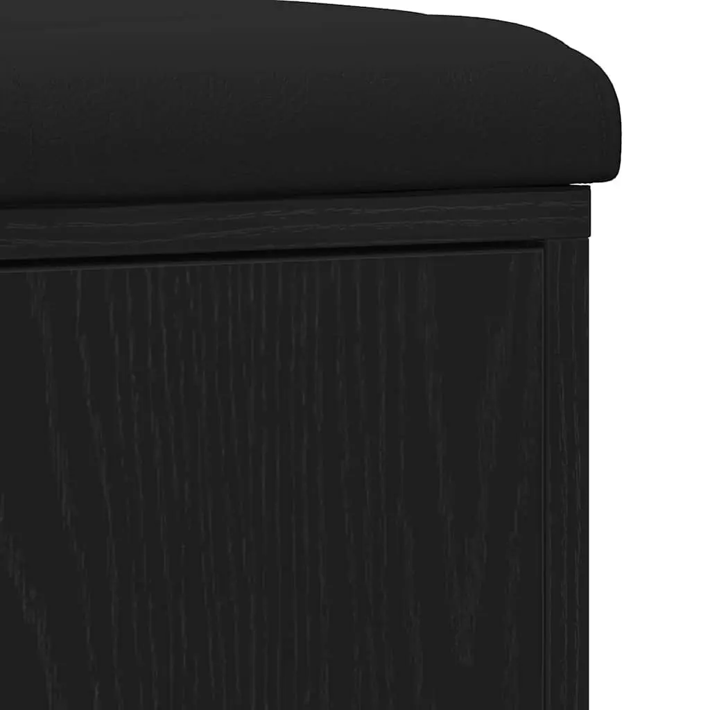 Storage Bench Entryway Seat 102 x 32 x 50 cm Black Oak Engineered Wood