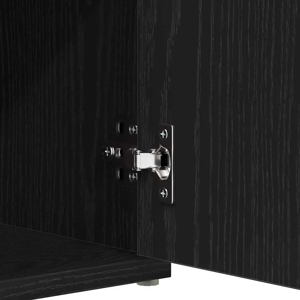 Storage Bench Entryway Seat 102 x 32 x 50 cm Black Oak Engineered Wood