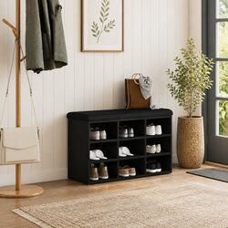 Durable and Functional Black Shoe Bench for Your Home