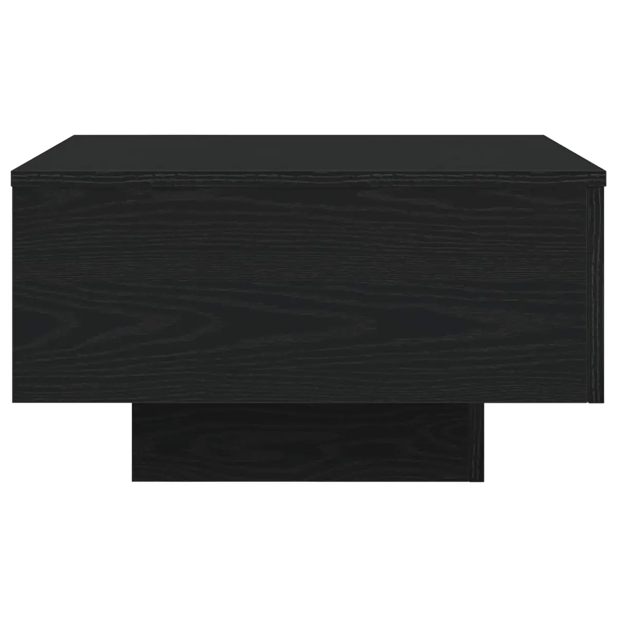 Coffee Table Black Oak Modern LED Lights 55x55x31cm Engineered Wood