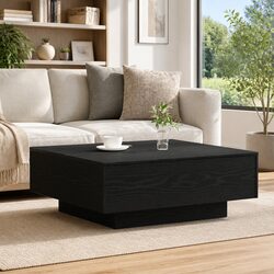 Reliable Black Oak Coffee Table - 80x80x31cm Design