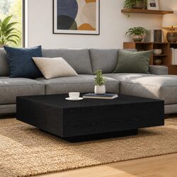 Versatile Black Coffee Table with LED Lights for Value