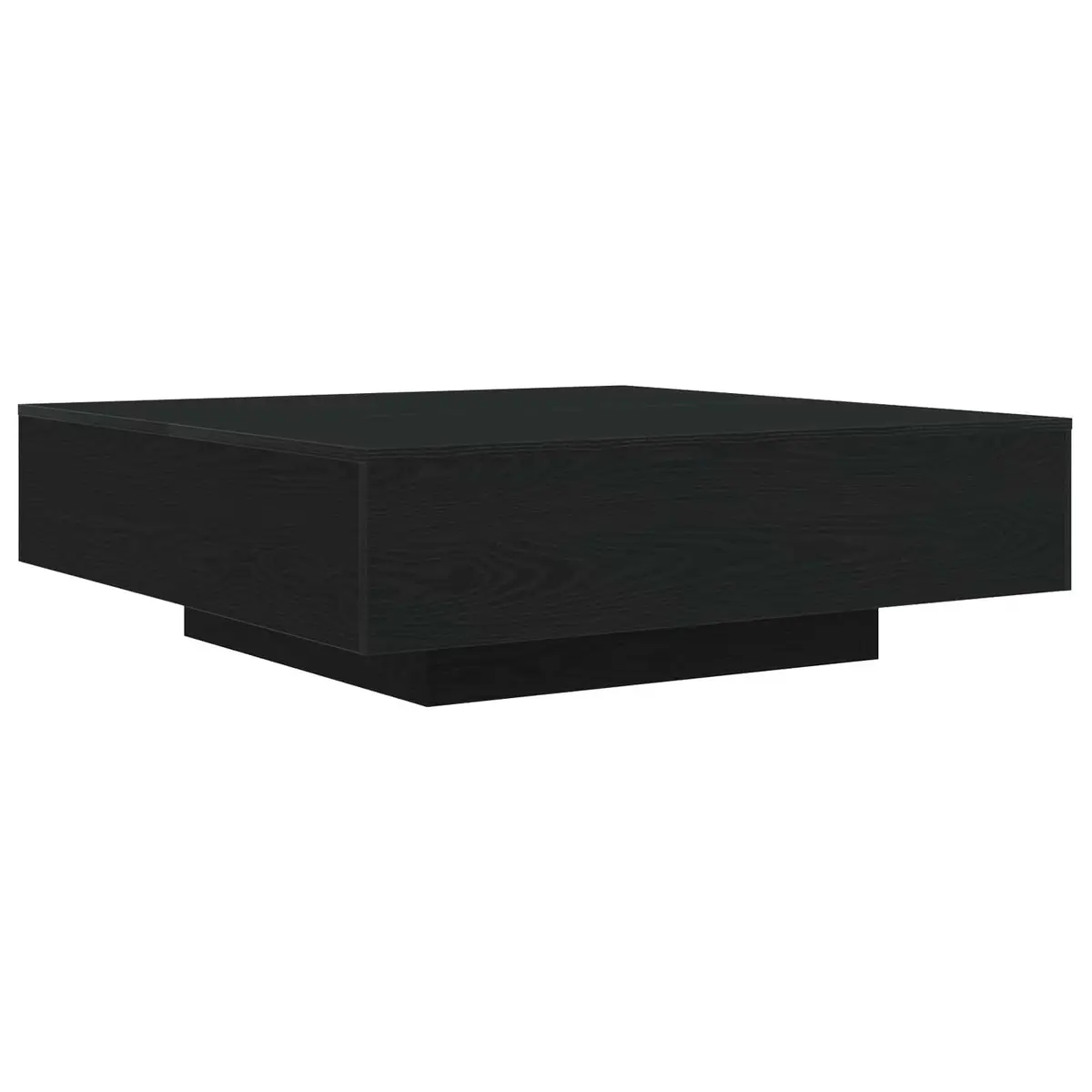 Coffee Table Black Engineered Wood LED Lights Modern Lounge Accent Furniture