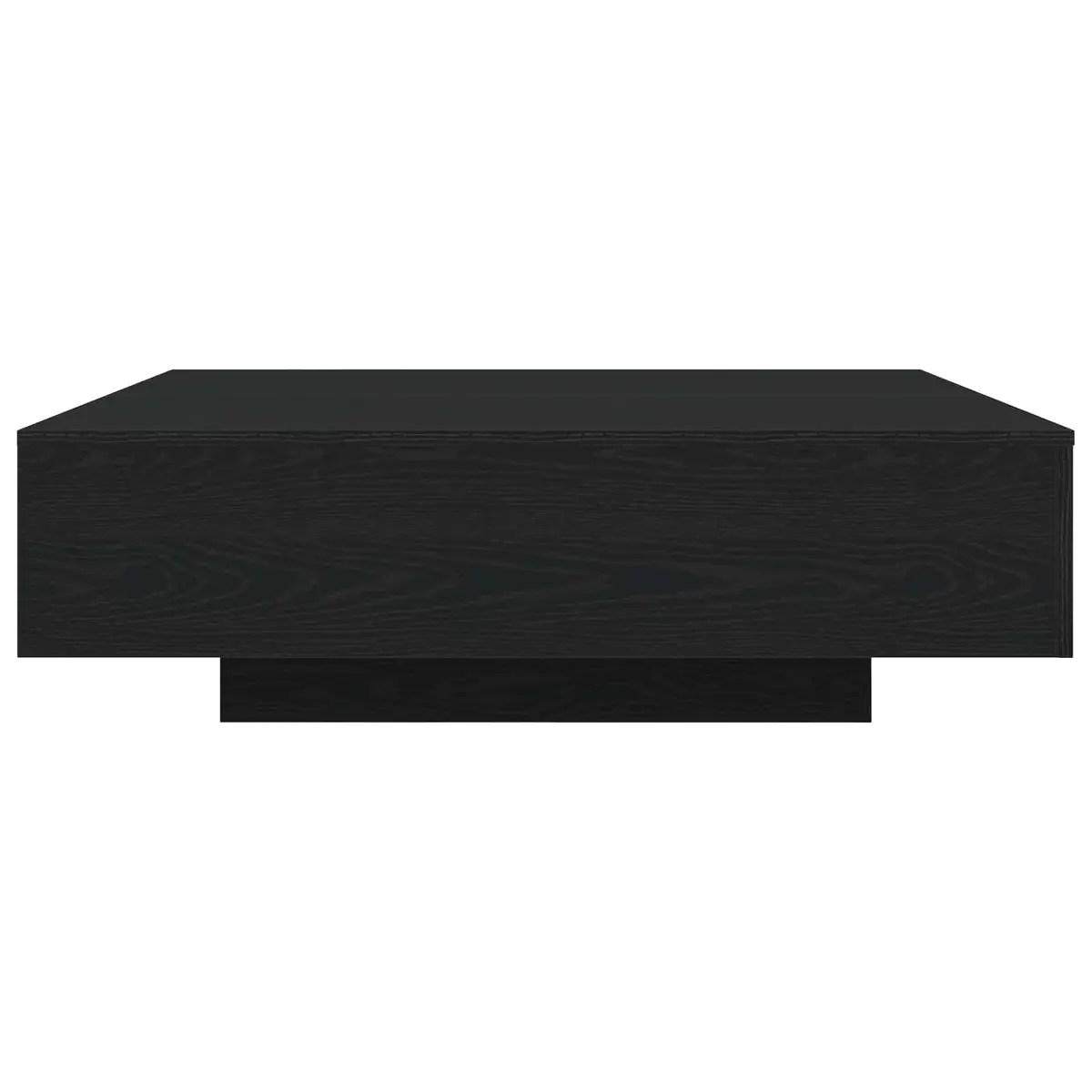 Coffee Table Black Engineered Wood LED Lights Modern Lounge Accent Furniture