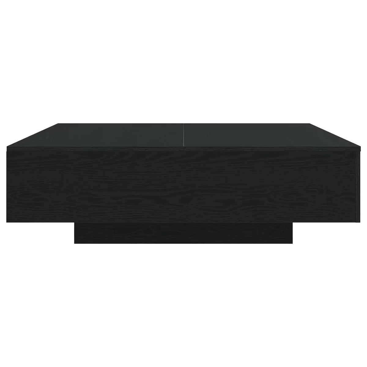 Coffee Table Black Engineered Wood LED Lights Modern Lounge Accent Furniture